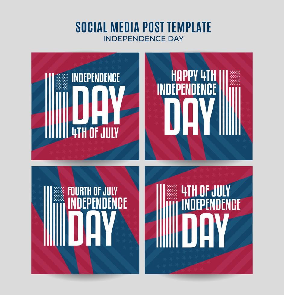 Happy 4th of July - Independence Day USA Web Banner for Social Media Square Poster, banner, space area and background vector