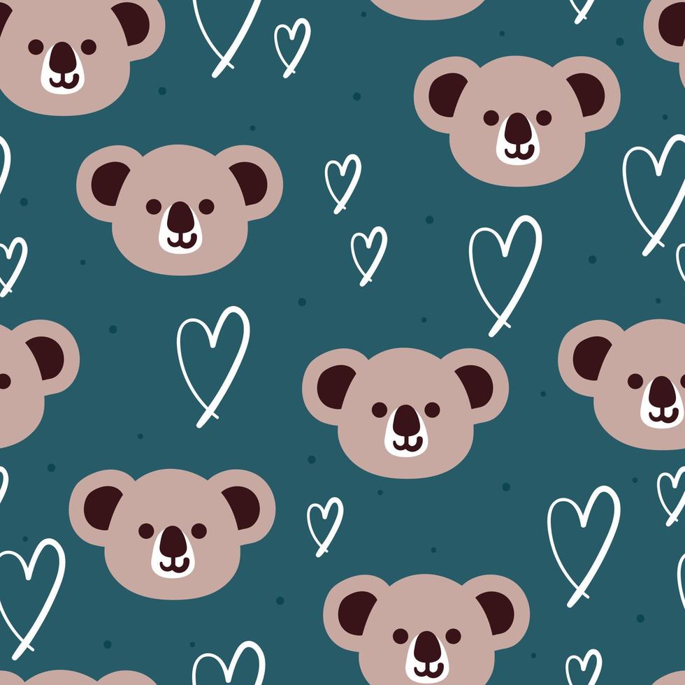 seamless pattern cartoon koala vector