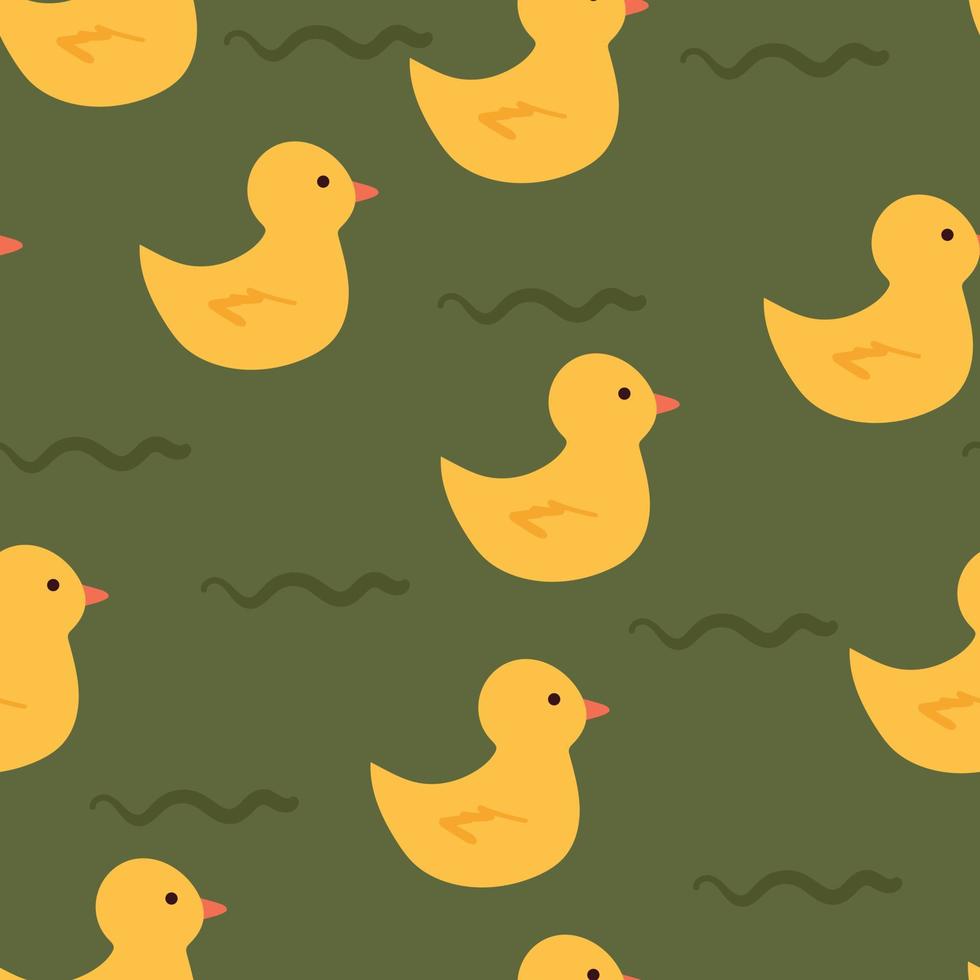 seamless pattern cartoon duck vector