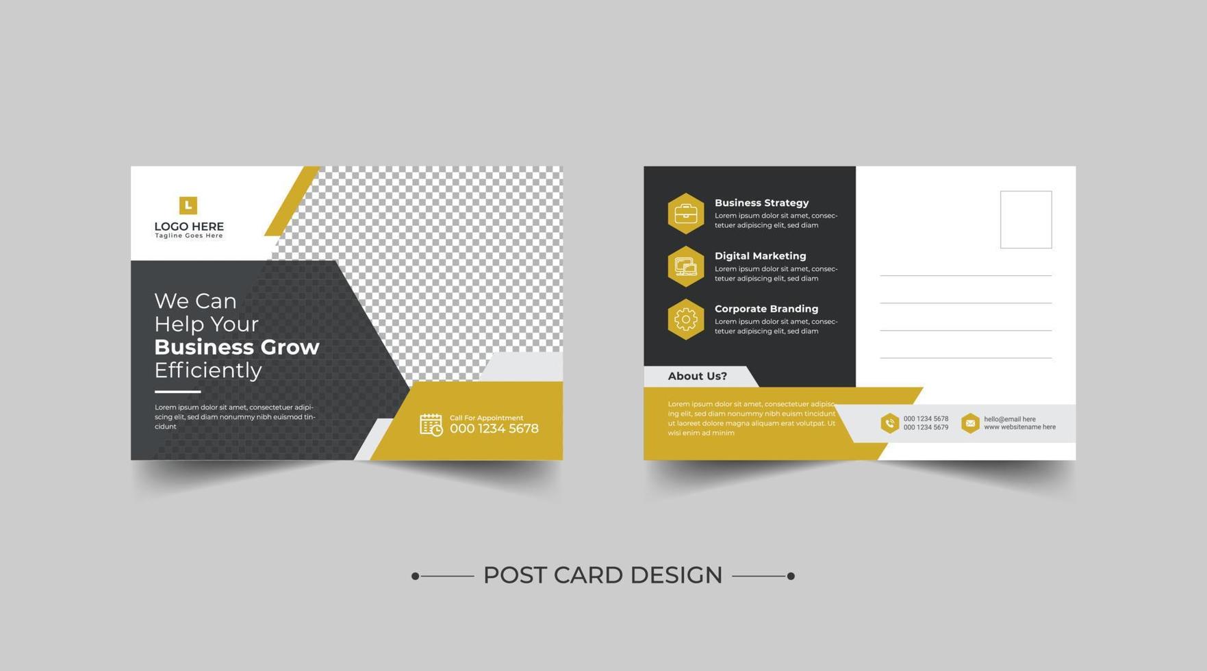 Corporate Professional Business Postcard Design, Coorporate postcard template design. Event Card Design, Direct Mail EDDM Template, Invitation Design ,Print Ready Corporate Professional Business vector