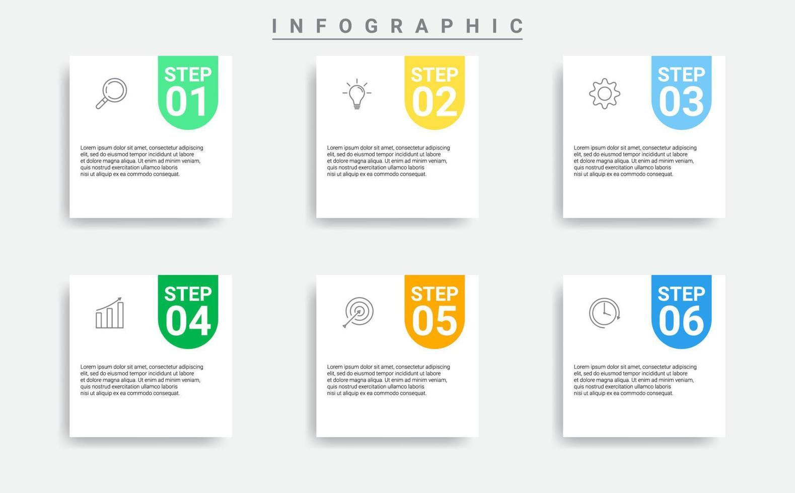 Infographic design with icons and 6 options or steps vector