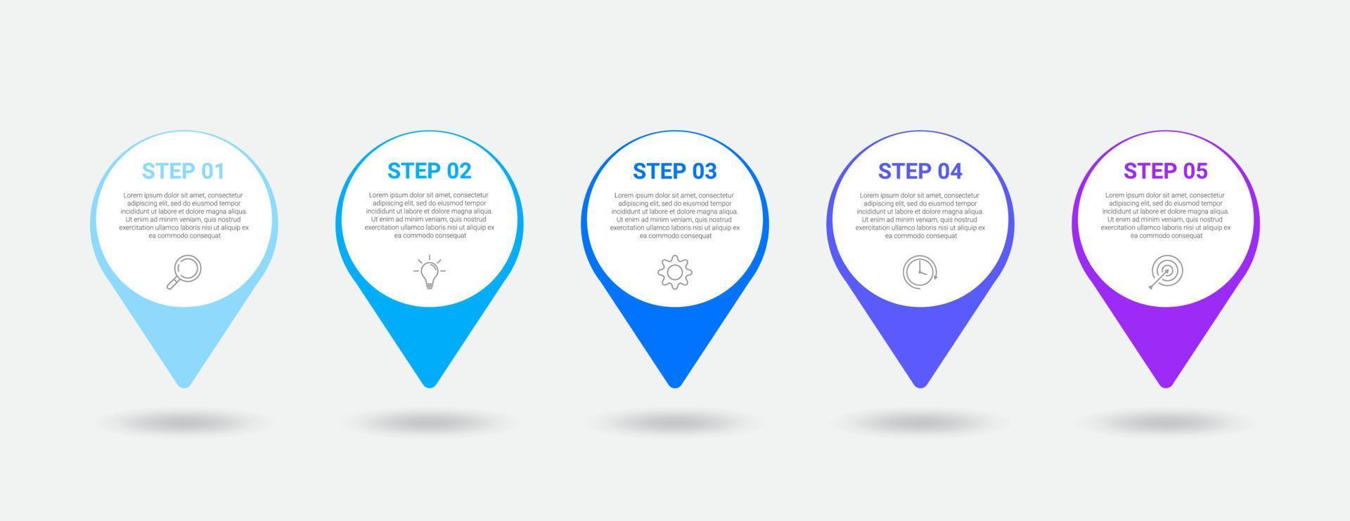 infographic design with 5 icons and options for business steps vector