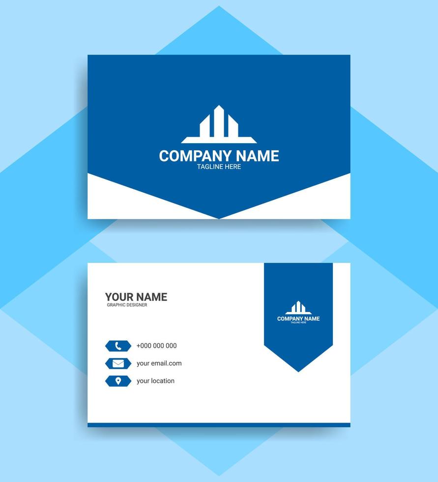 modern and simple business card in blue color vector