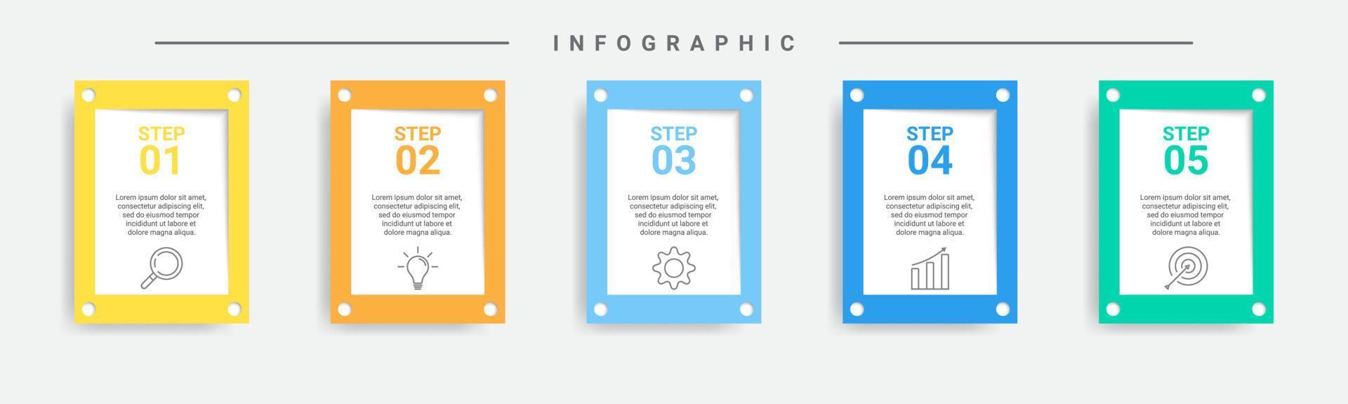 infographic design for business with rectangular shape frame vector