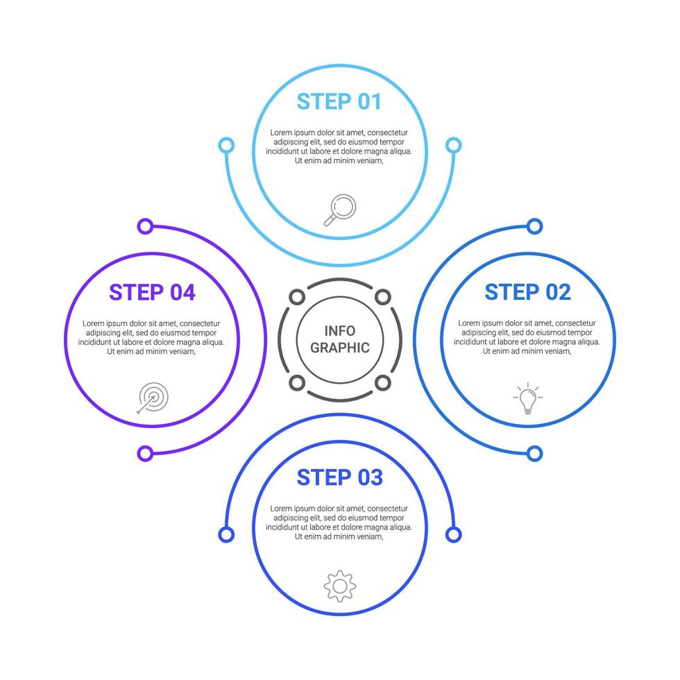 diseño infográfico con iconos y 4 opciones o pasos. infografía para el concepto de negocio vector