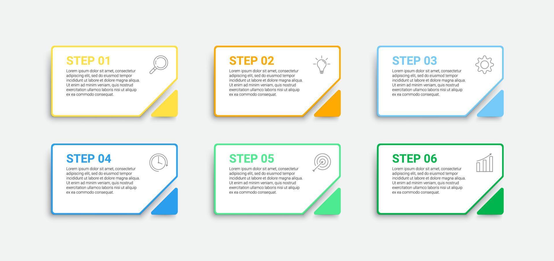 Infographic design with icons and 6 options or steps. infographics for business concept vector