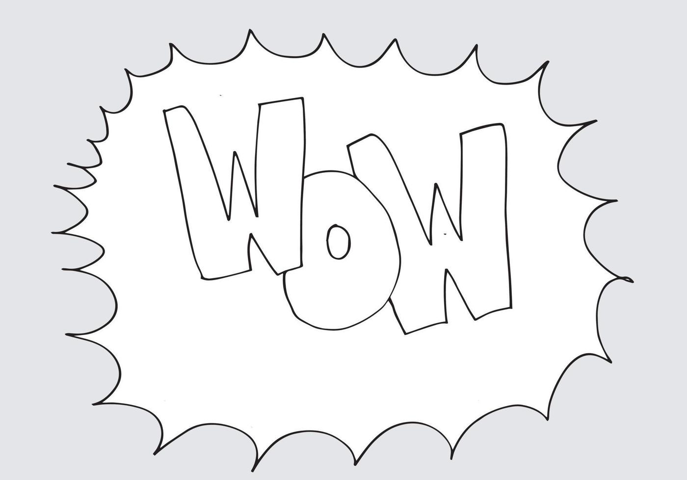 Wow. Sticker for social media content. Vector hand drawn illustration design.Dialog words, conversation phrases.