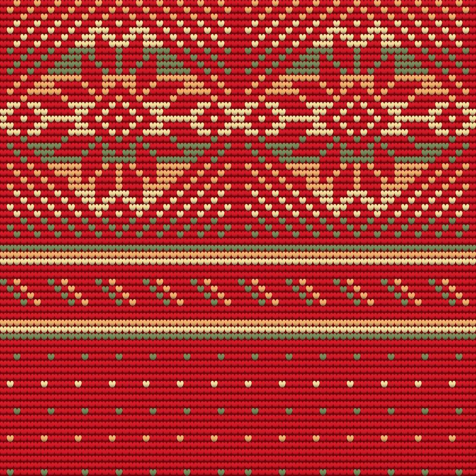 Seamless Pattern of Christmas Ugly Sweater, red background vector