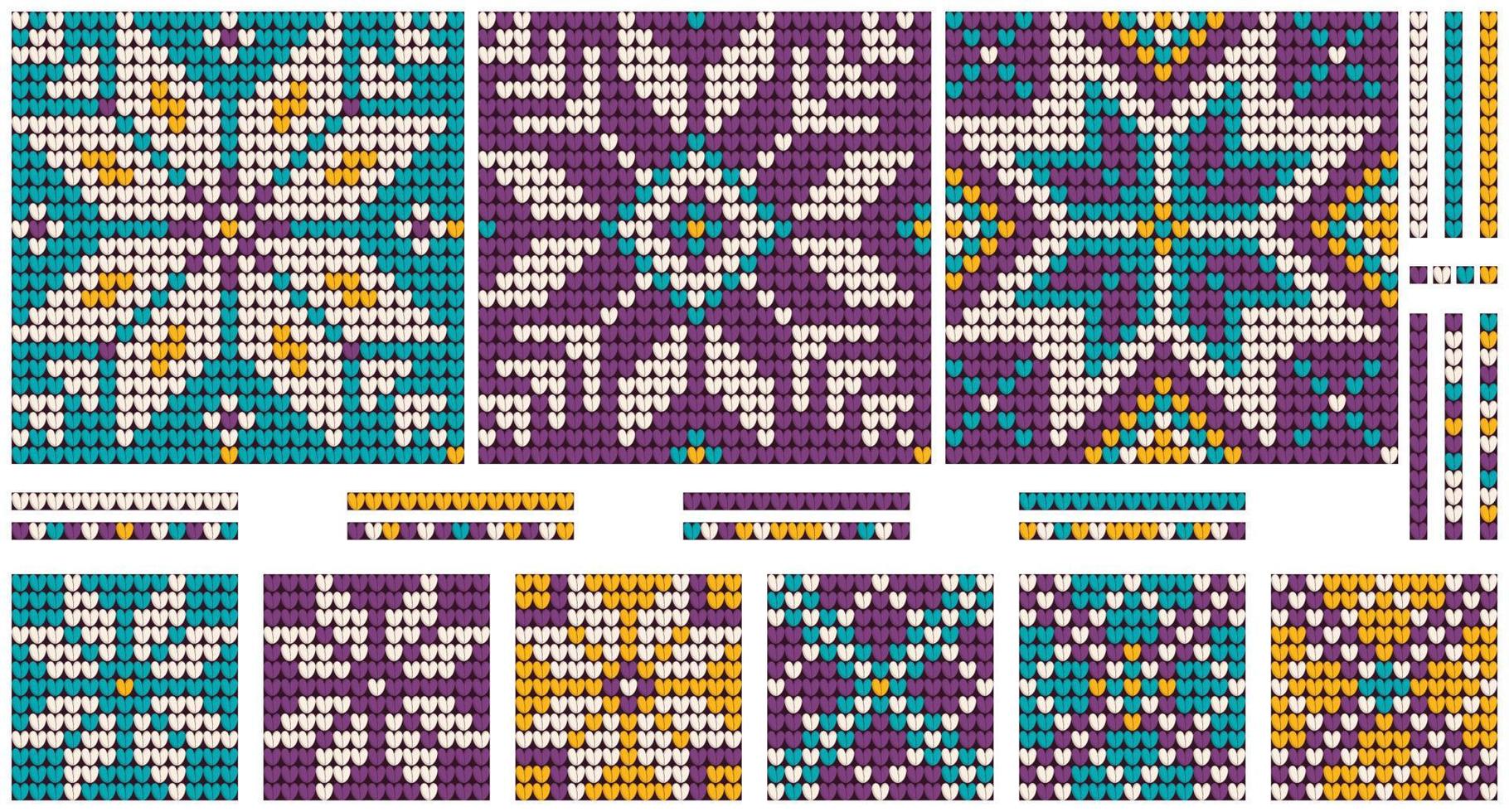 Grandma s New Year bunddle of Christmas Ugly Sweater knitting patterns vector