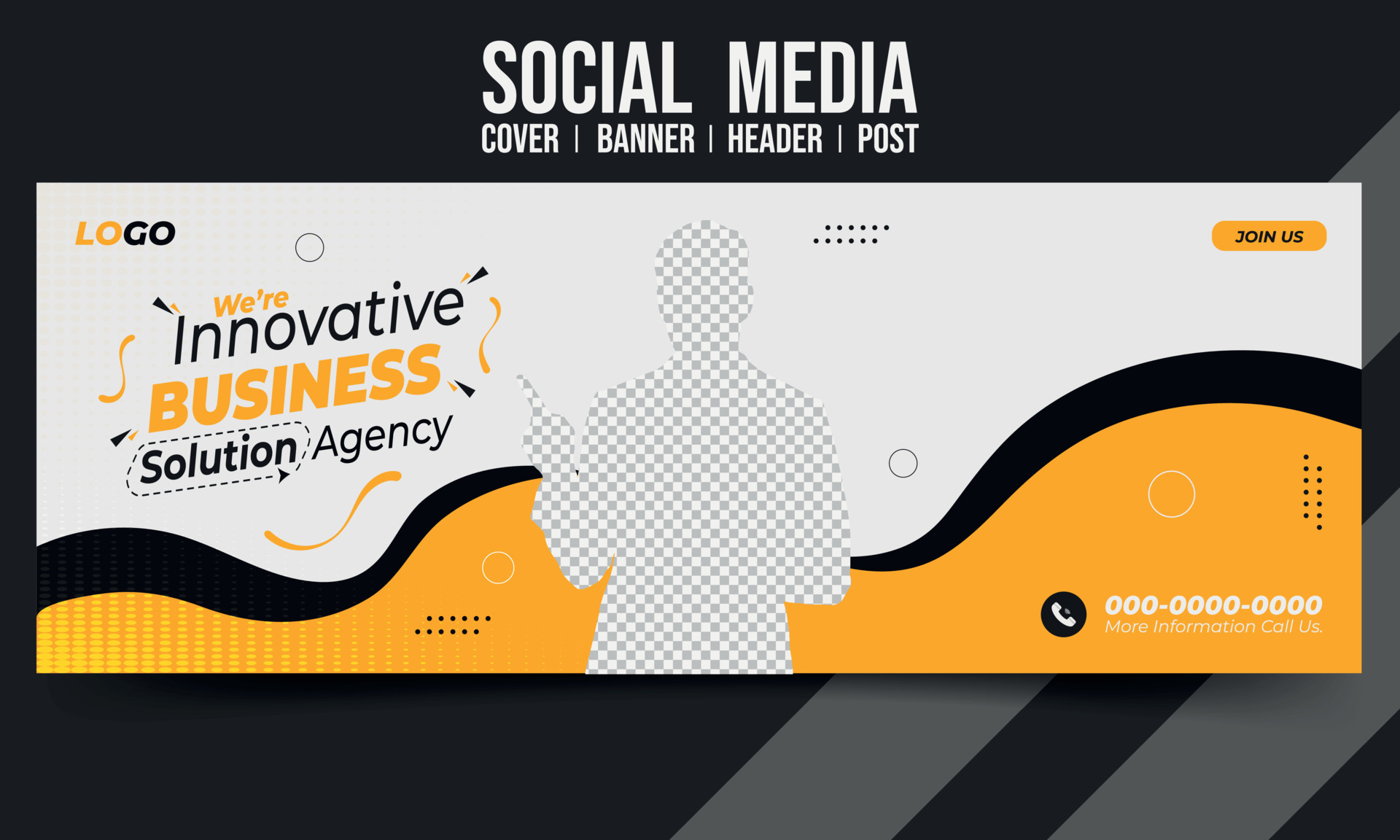 Creative marketing agency social media cover banner header post vector