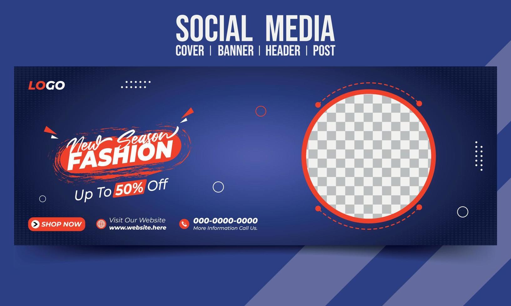 New Season Fashion super sale social media cover banner header post vector template design