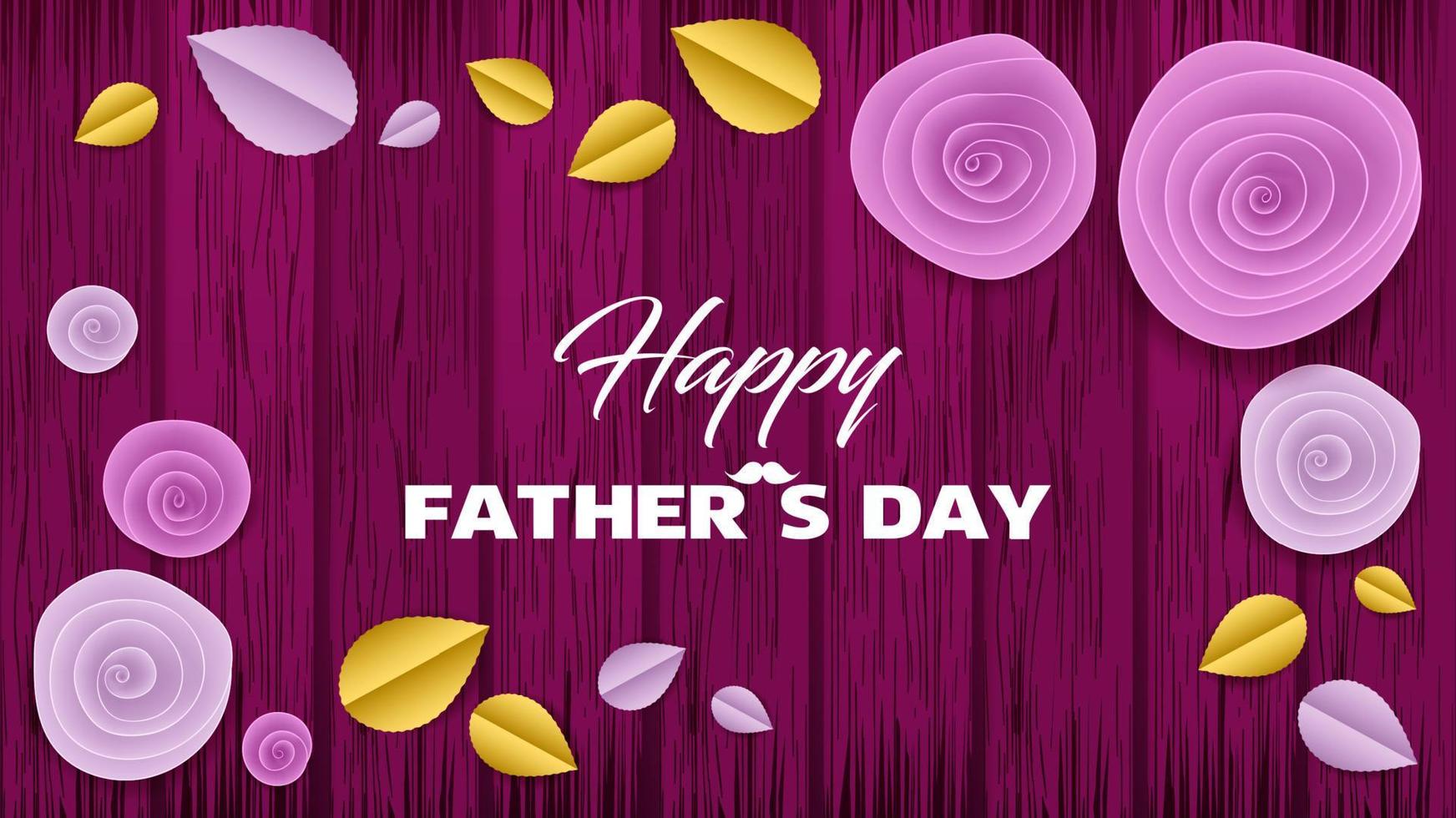 Cut paper floral vector banner Fathers Day