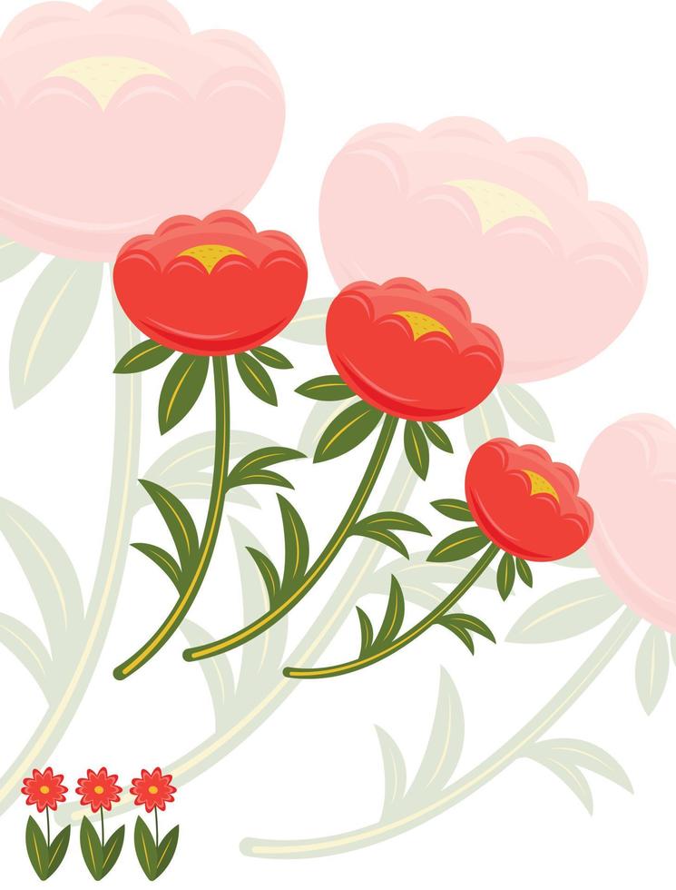 bright colorful illustration red flowers for printing on any materials vector