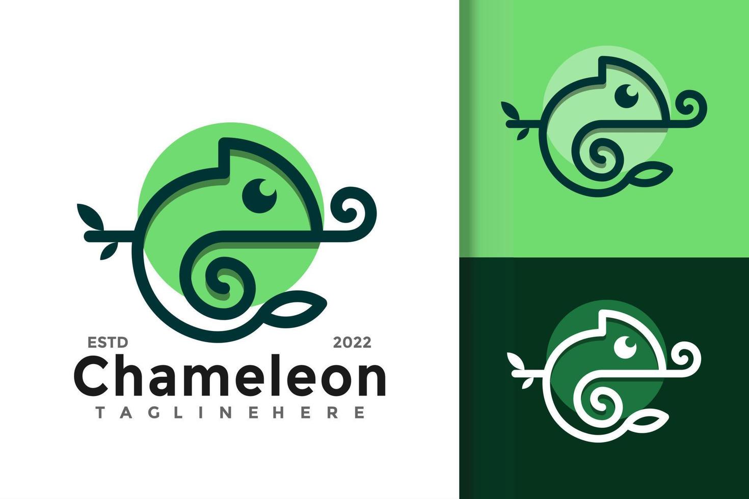 plantilla de vector de diseño de logotipo de camaleón