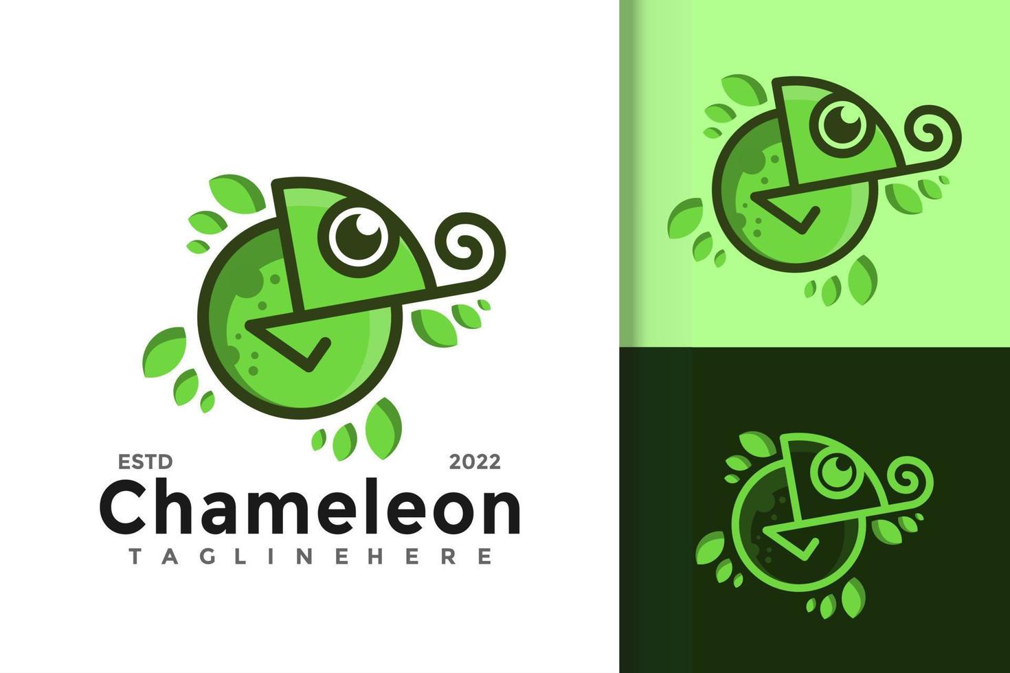 plantilla de vector de diseño de logotipo creativo camaleón