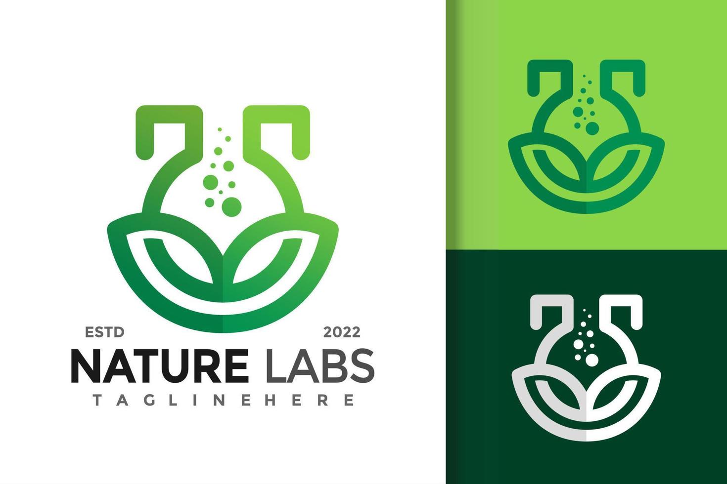 Nature Lab Creative Logo Design Vector Template