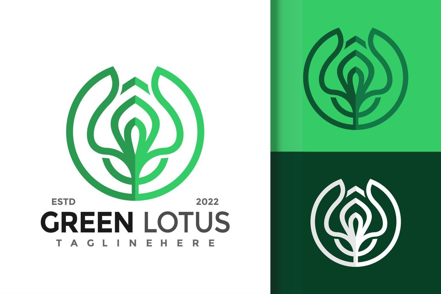 plantilla de vector de diseño de logotipo de flor de loto verde