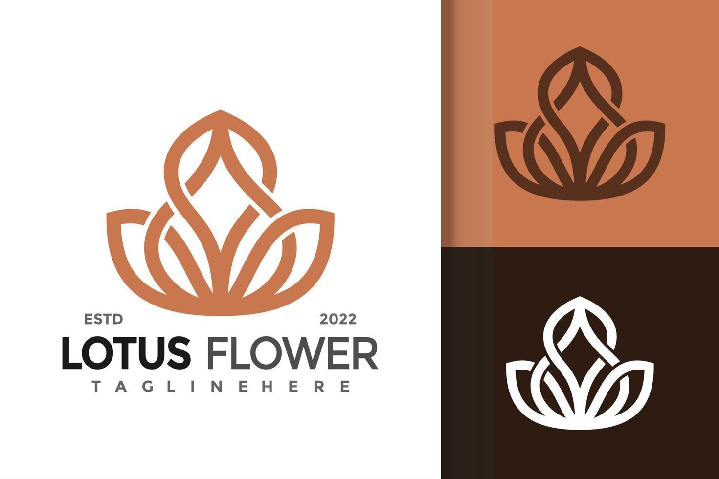 plantilla de vector de diseño de logotipo elegante de flor de loto de belleza