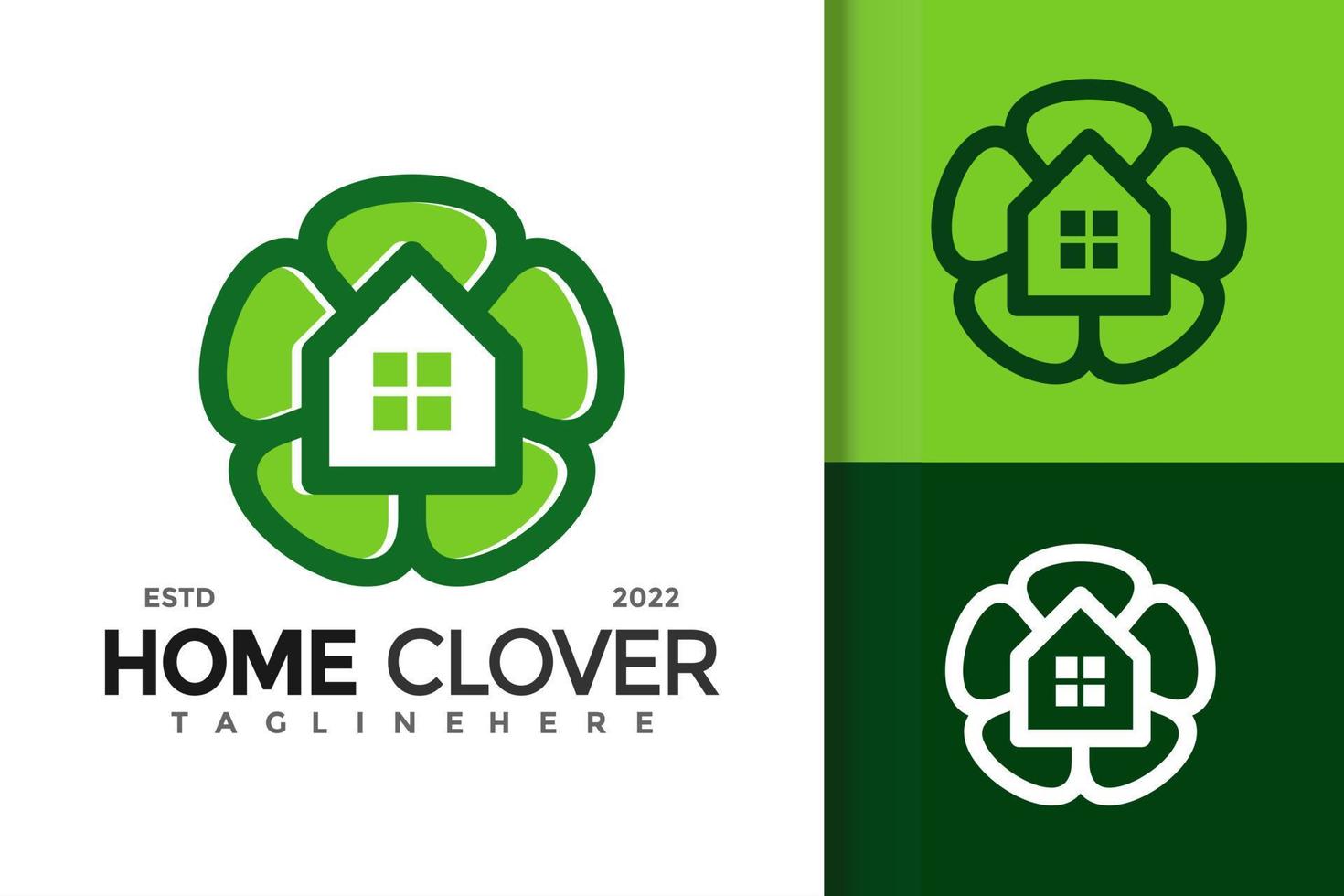 Home Clover Leaf Logo Design Vector Template