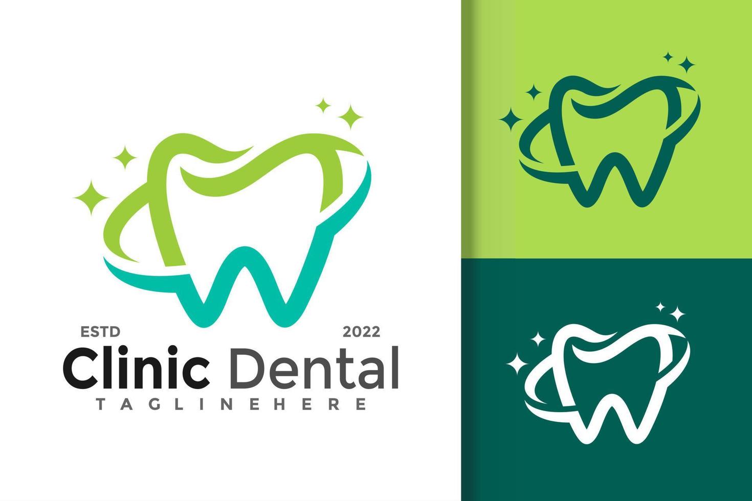 plantilla de vector de diseño de logotipo de cuidado dental clilic
