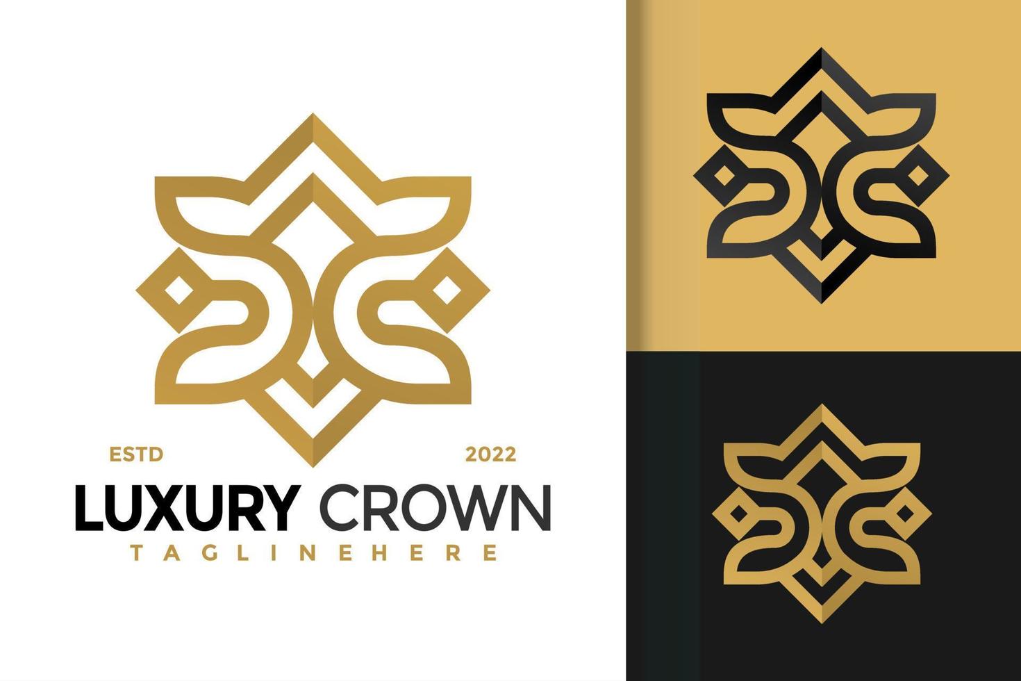 Letter V Luxury Crown Logo Design Vector Template