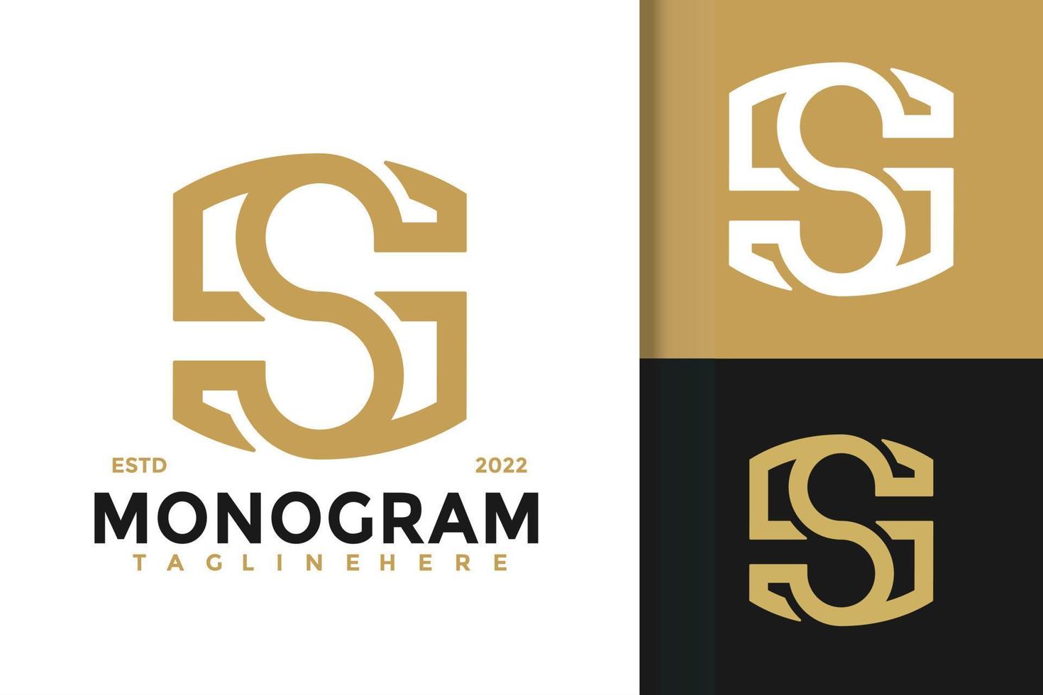 plantilla de vector de diseño de logotipo de monograma de letra s