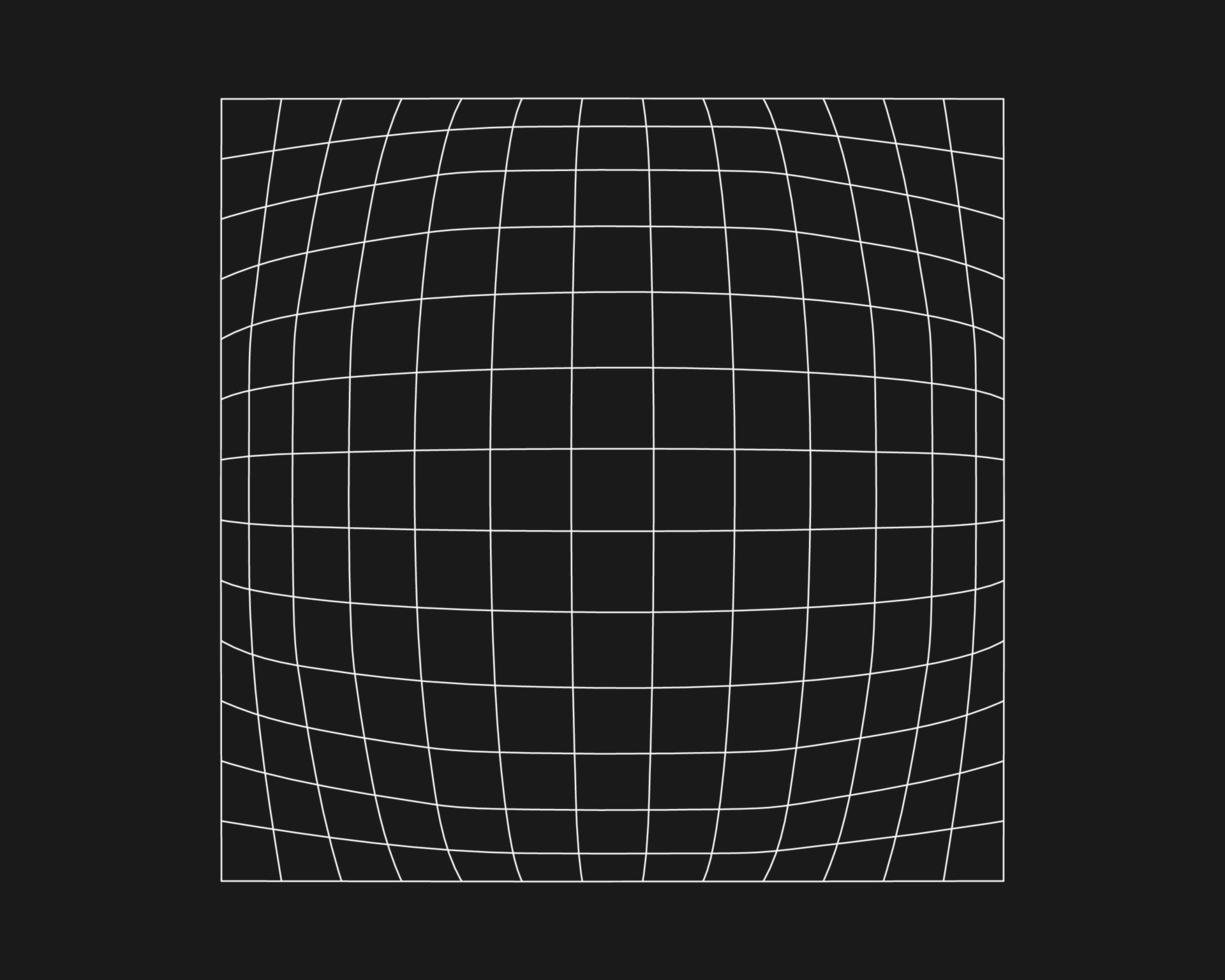 Cyber distorted grid, retro punk design element. Wireframe wave geometry grid on black background. Vector illustration