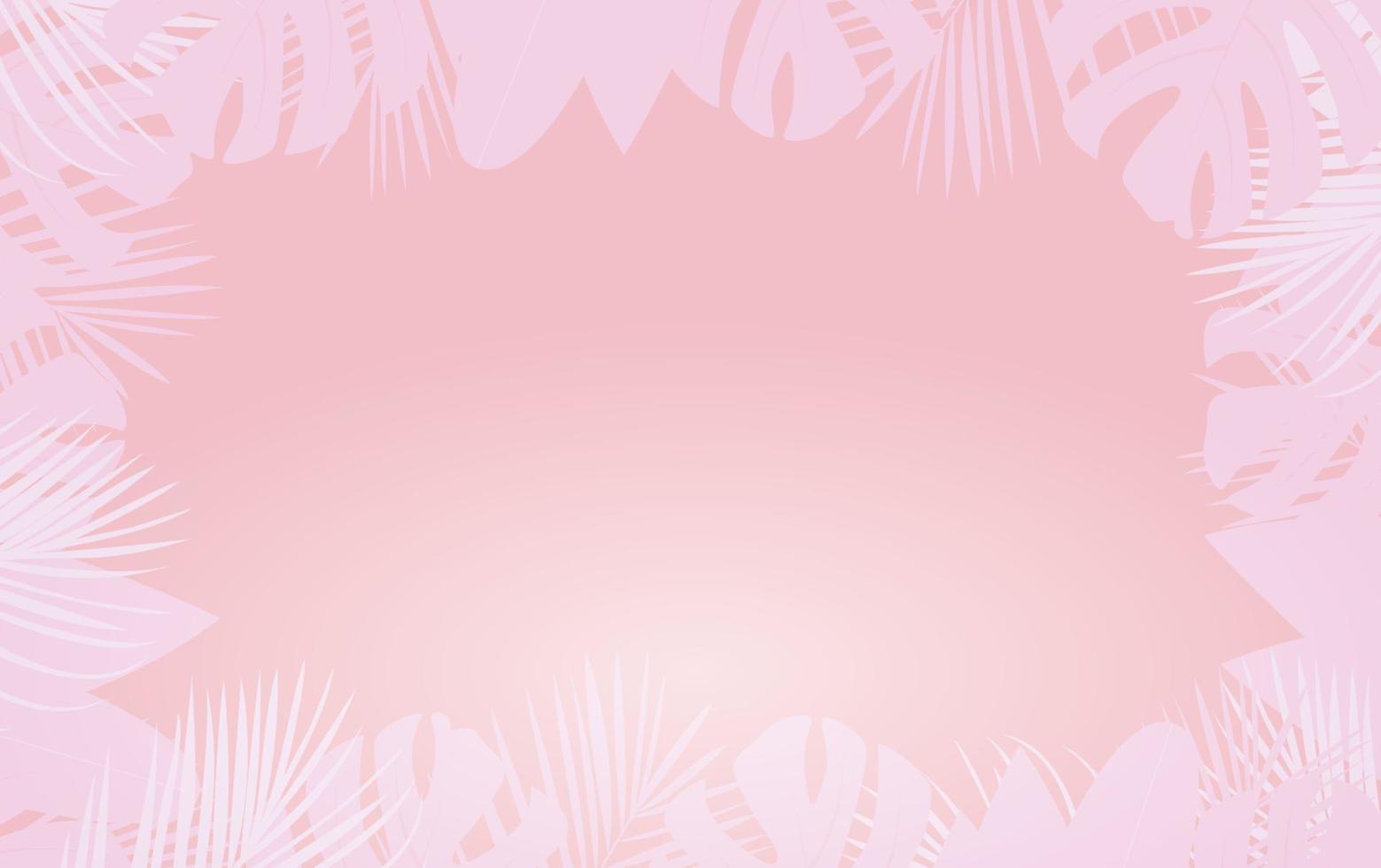 Summer tropical leaf's frame, palm leaves background with place for your text. Vector illustration.