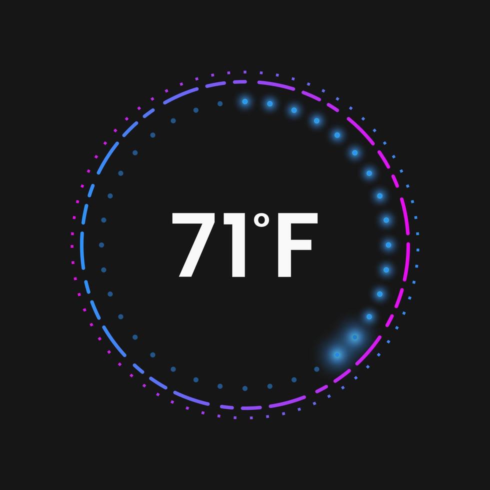 regulador de termostato. perilla de control de clima con barra de progreso. tablero de temperatura ui. ilustración vectorial vector