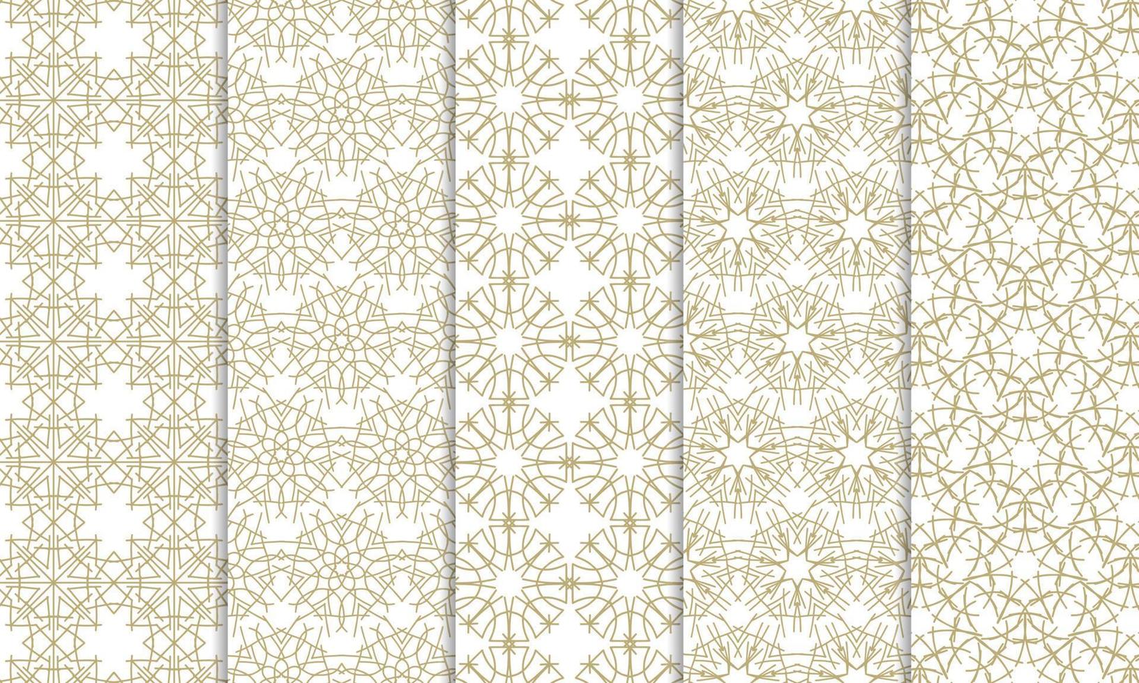 Set of islamic, ornamental, artistic, decoration and seamless patterns. Perfect to background, fabric, etc. vector