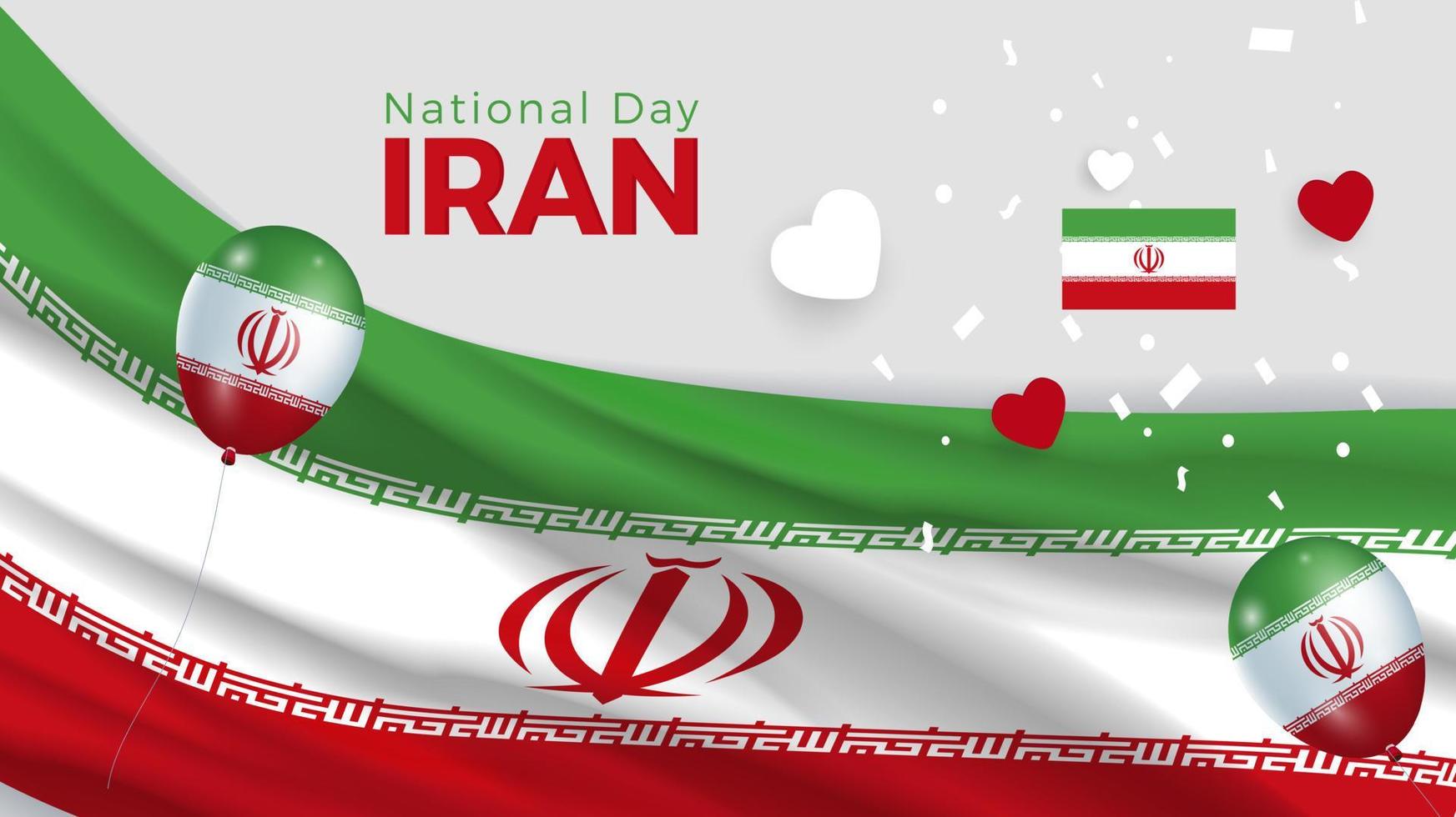 Happy National Day Iran. Banner, Greeting card, Flyer design. Poster Template Design vector