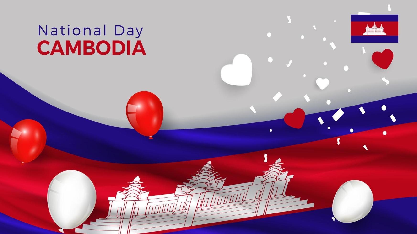 Happy National Day Cambodia. Banner, Greeting card, Flyer design. Poster Template Design vector