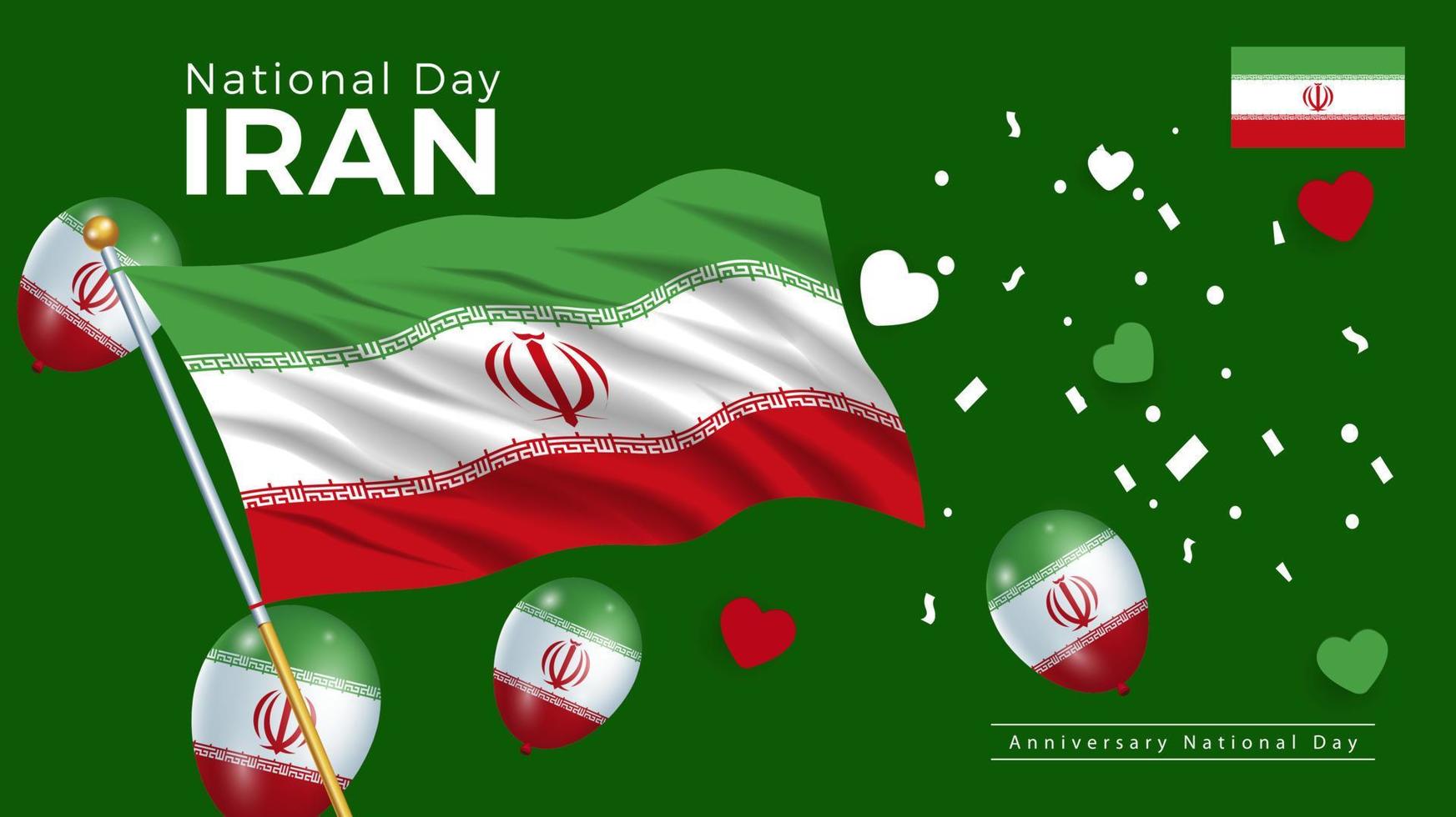 Happy National Day Iran. Banner, Greeting card, Flyer design. Poster Template Design vector