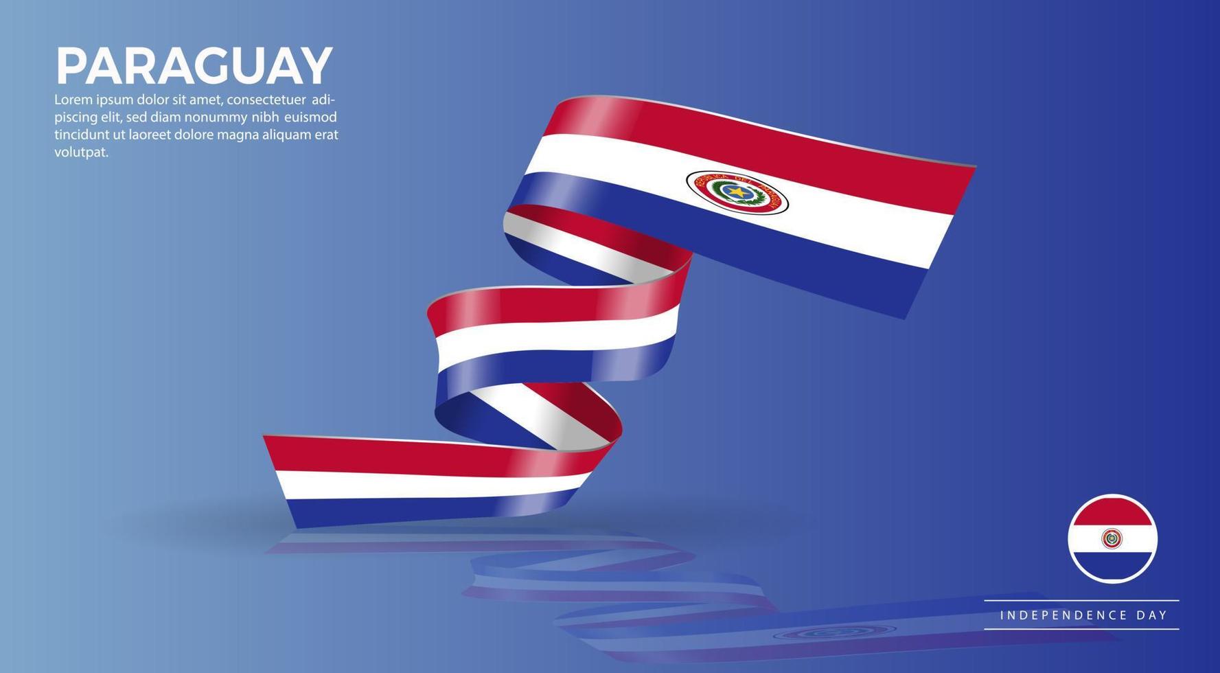 día de la independencia de paraguay. ilustración de banner, diseño de plantilla de póster vector