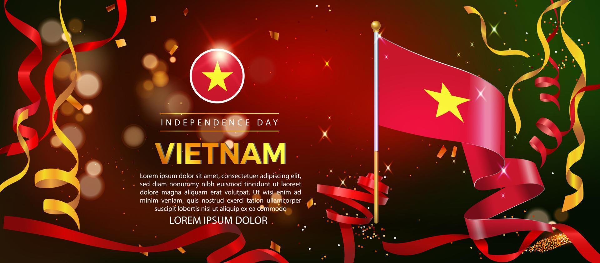 día de la independencia de vietnam. ilustración de banner, diseño de plantilla de póster vector