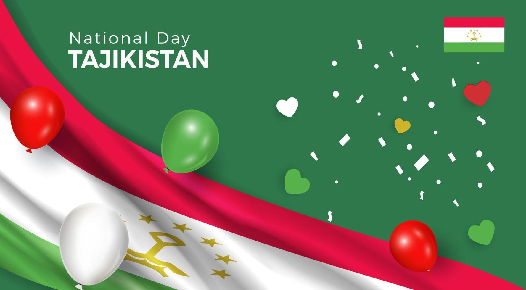 Happy National Day Tajikistan. Banner, Greeting card, Flyer design. Poster Template Design vector