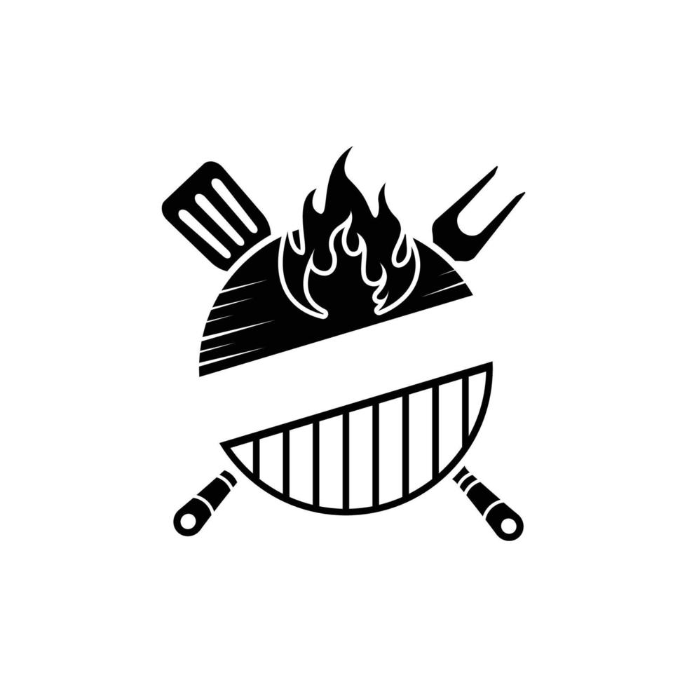 vector de plantilla de diseño de icono de logotipo de parrilla