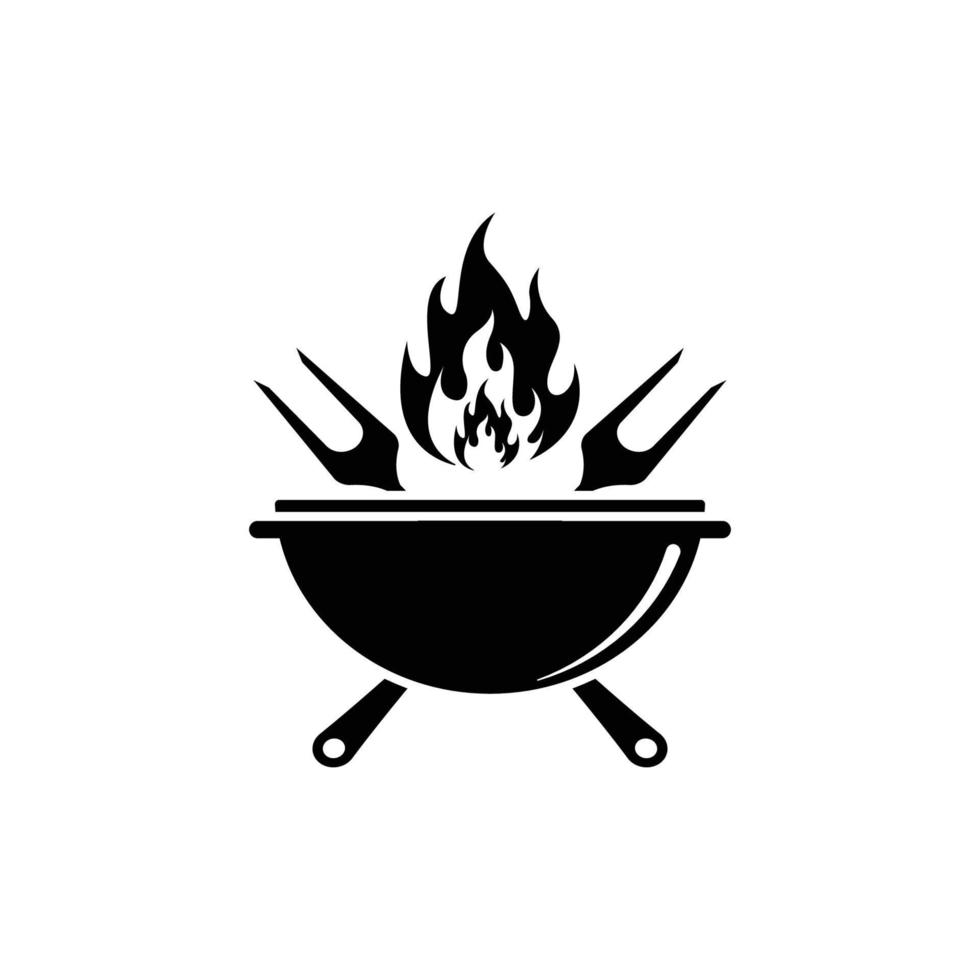 grill logo icon design template vector