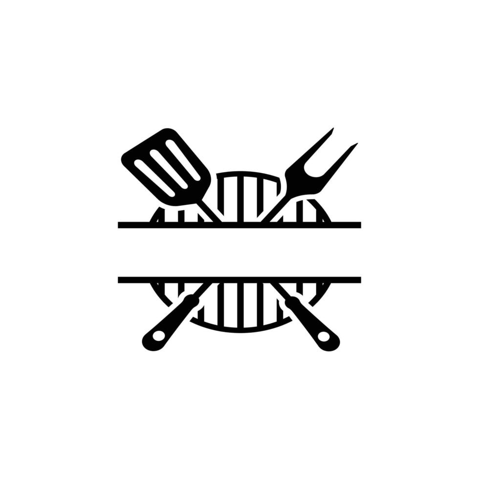 grill logo icon design template vector