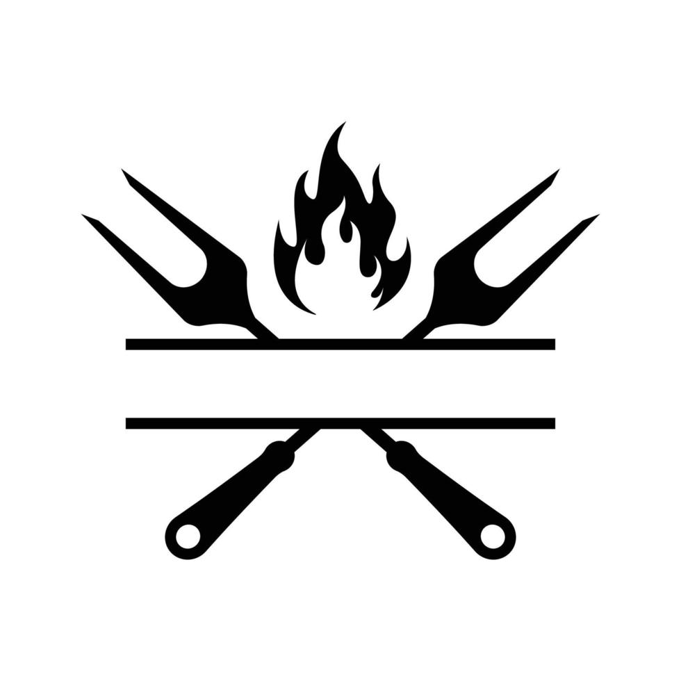 grill logo icon design template vector