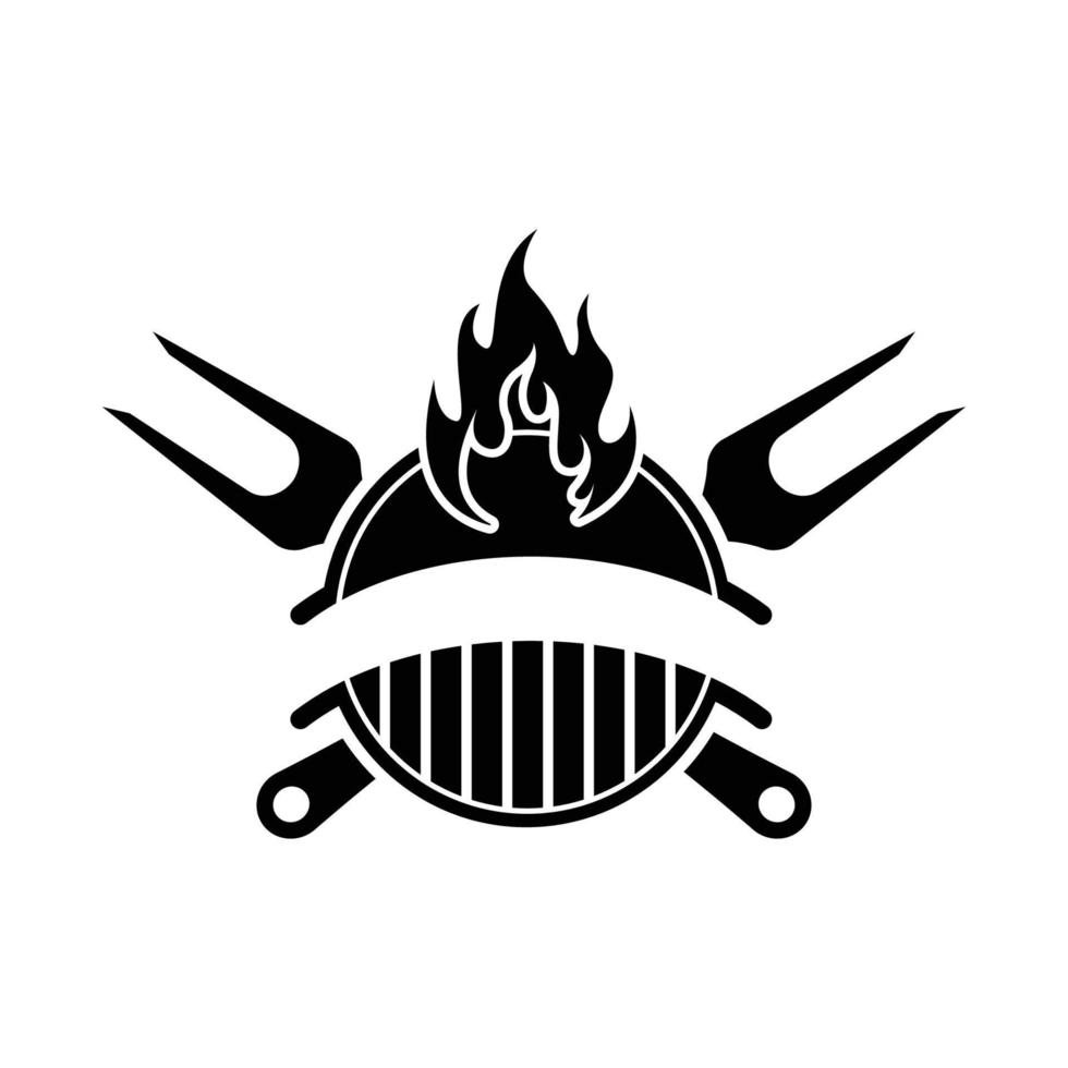 grill logo icon design template vector