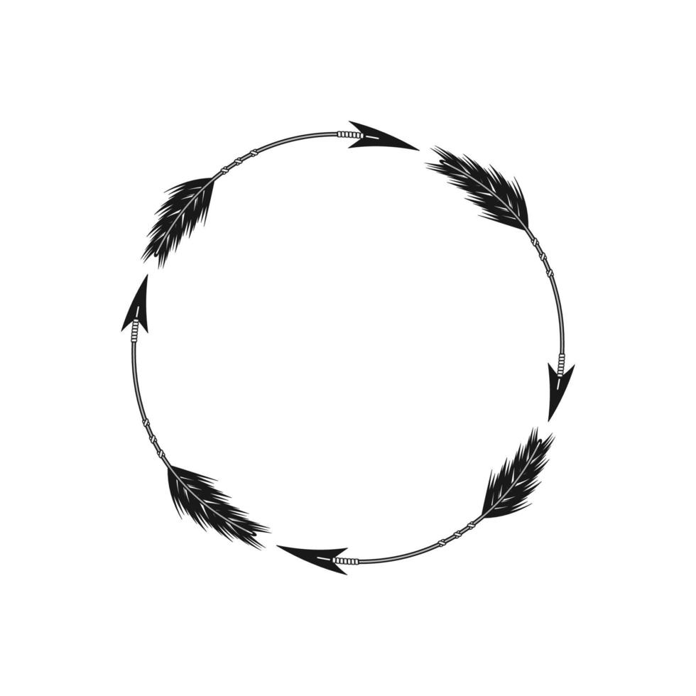 Circle Arrow Monogram Frame Vector