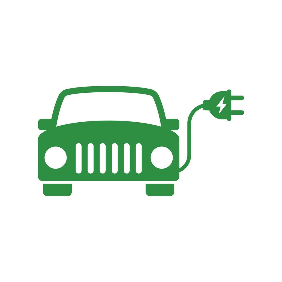 green electric car icon design vector