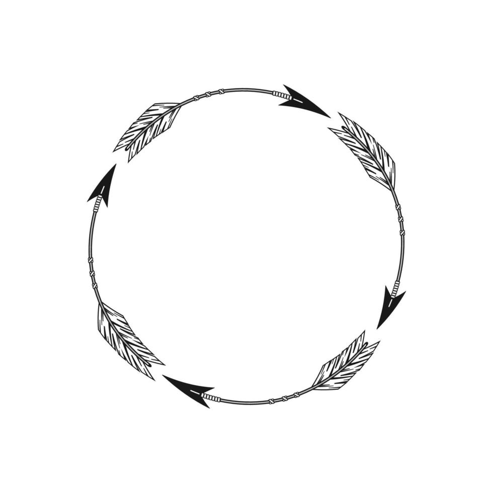 Circle Arrow Monogram Frame Vector