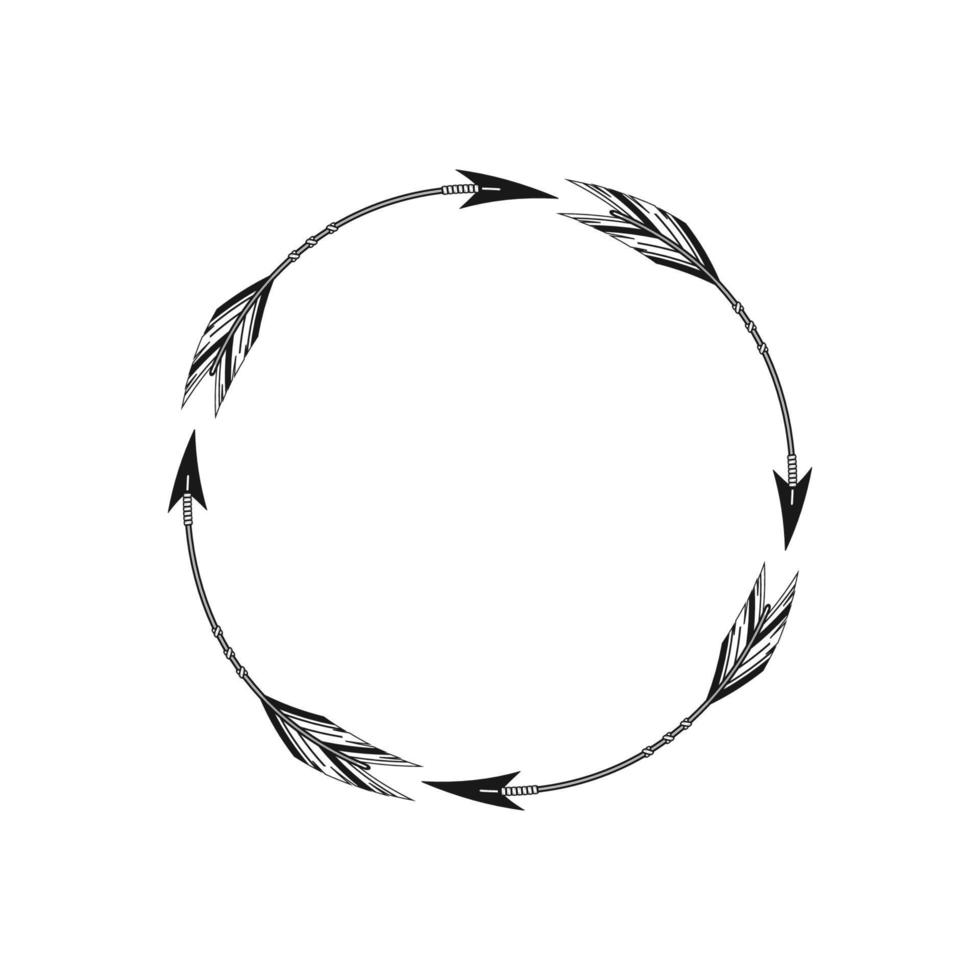 Circle Arrow Monogram Frame Vector