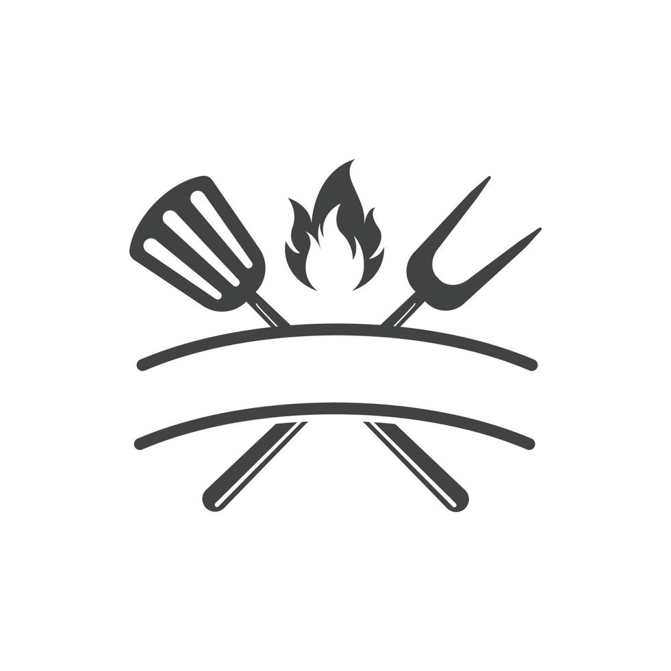 grill logo icon design template vector