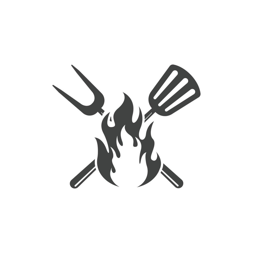 grill logo icon design template vector