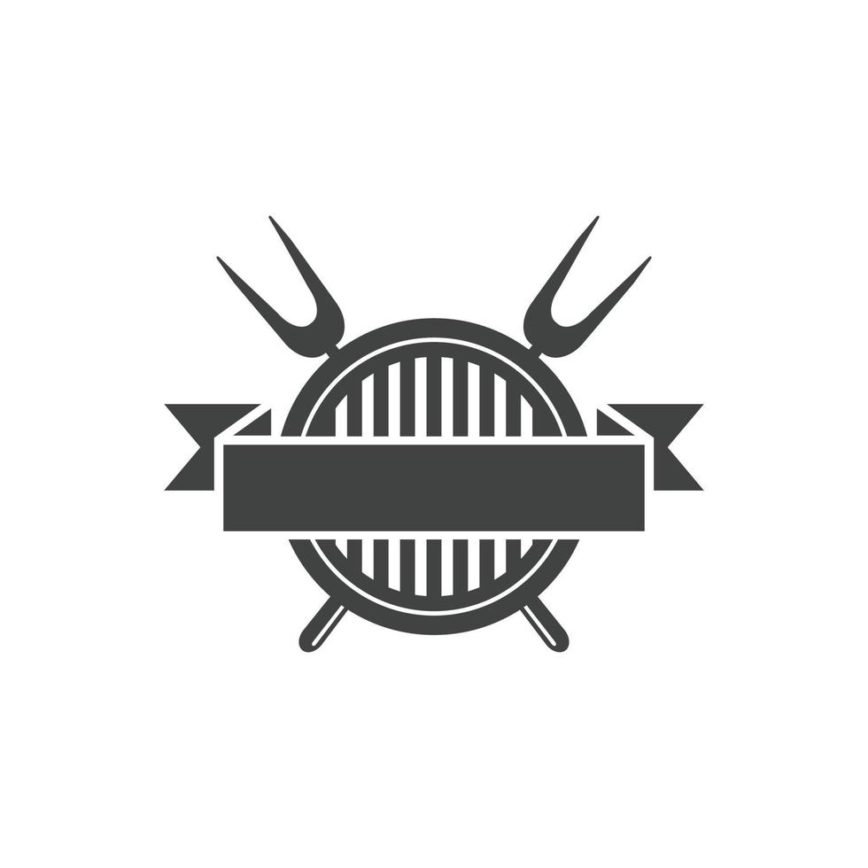 grill logo icon design template vector