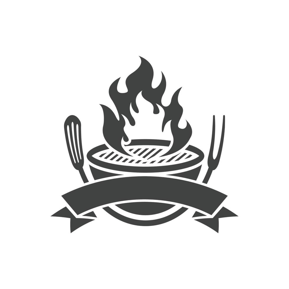 vector de plantilla de diseño de icono de logotipo de parrilla