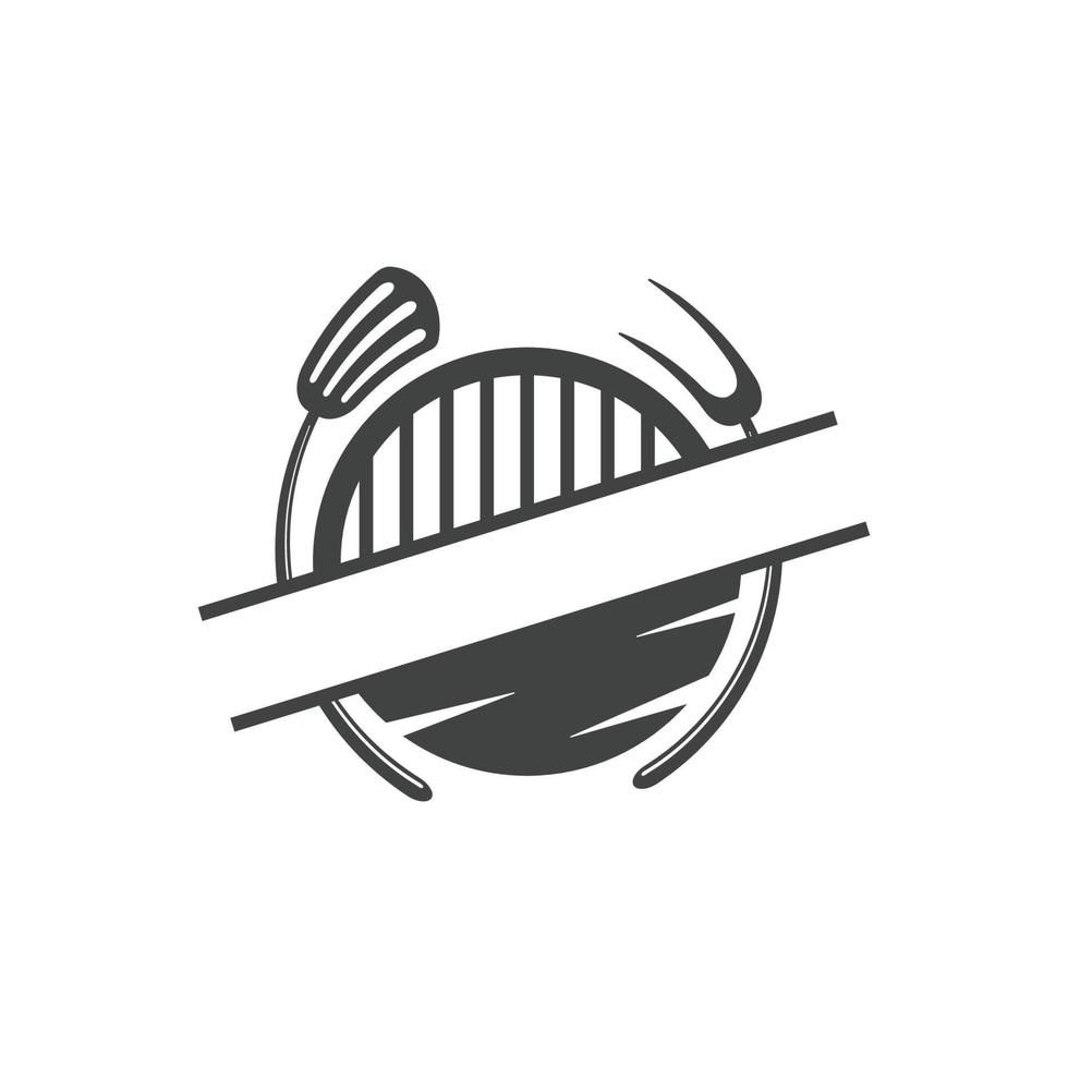 grill logo icon design template vector